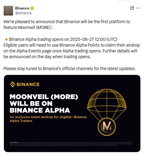 $MORE Token Lists on Binance Alpha, जानें