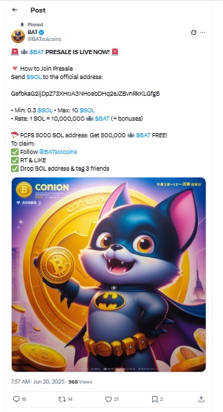 BAT Token X Post