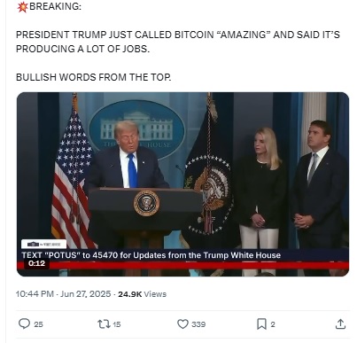 Why Crypto Market is Going Up - X post