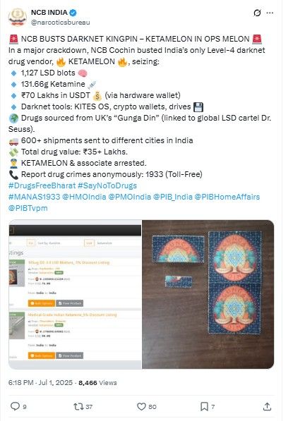 Ketamelon गैंग हुआ Exposed NCB x post