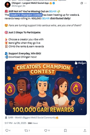 Best Crypto Projects in India - Gari Network X