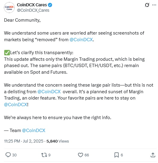CoinDCX Margin Trading