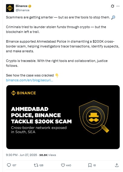 Crypto Scam - Binance X Post