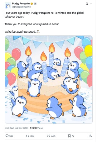 Pudgy Penguins 4th Anniversary