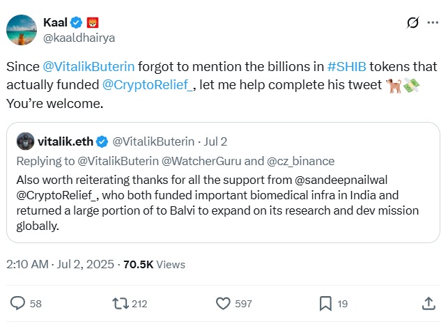 Shiba Inu Team Ethereum Founder x post