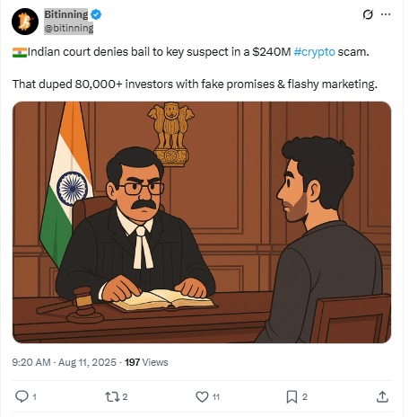 Crypto Investment Fraud - Bitinning X Post