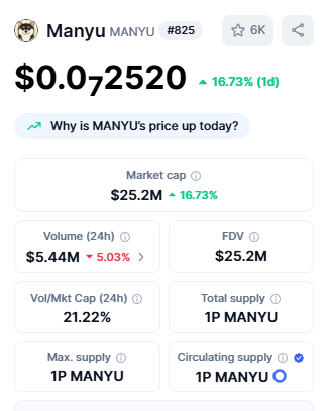 Crypto Top Gainers Manyu