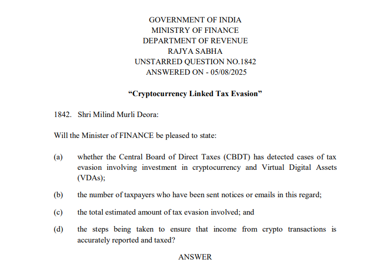 Crypto Traders- Finance Minister Notice