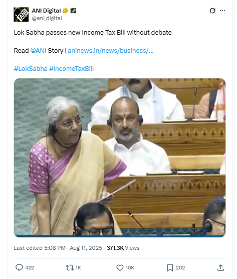 Revised Income Tax Bill - ANI